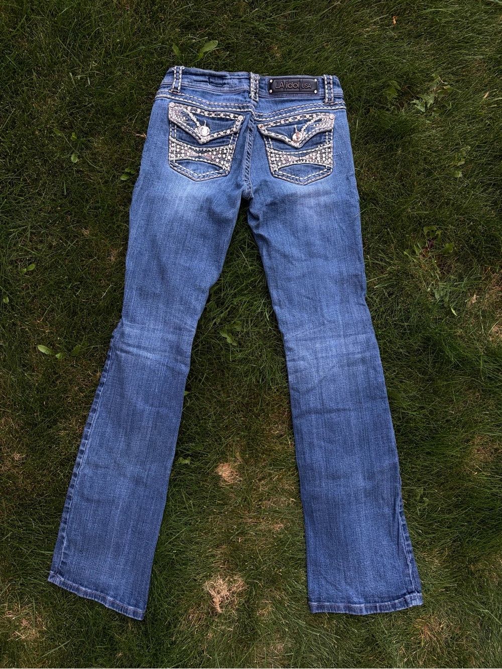 L.A. idol Women's Dark Blue Embellished Bootcut Jeans - Picture 5 of 11